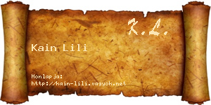 Kain Lili névjegykártya